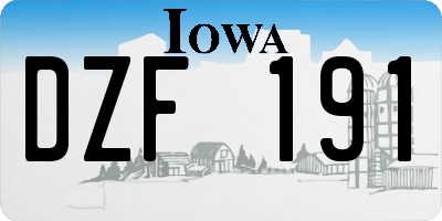 IA license plate DZF191