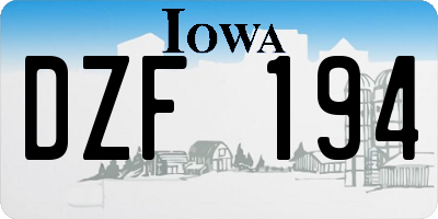 IA license plate DZF194
