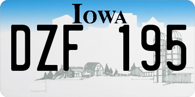 IA license plate DZF195