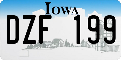 IA license plate DZF199