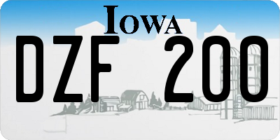 IA license plate DZF200