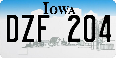 IA license plate DZF204