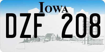 IA license plate DZF208