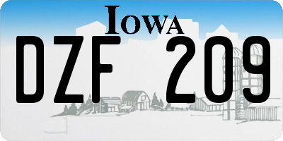 IA license plate DZF209