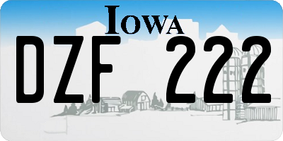 IA license plate DZF222