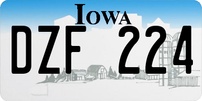IA license plate DZF224