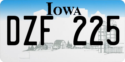 IA license plate DZF225
