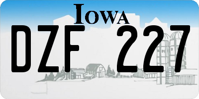 IA license plate DZF227