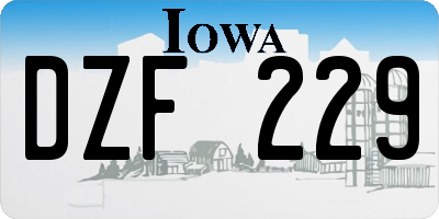 IA license plate DZF229