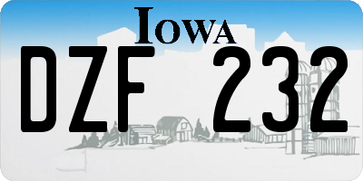 IA license plate DZF232