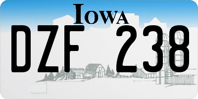 IA license plate DZF238