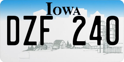 IA license plate DZF240
