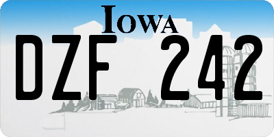 IA license plate DZF242