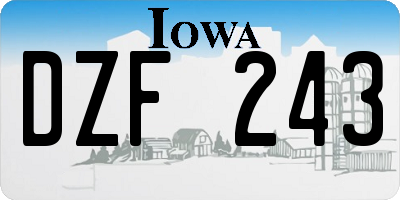 IA license plate DZF243