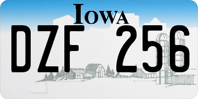 IA license plate DZF256