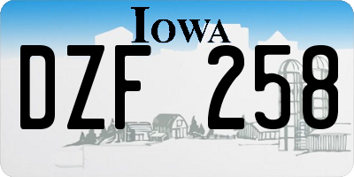 IA license plate DZF258