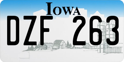 IA license plate DZF263