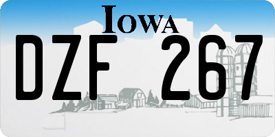 IA license plate DZF267