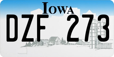 IA license plate DZF273
