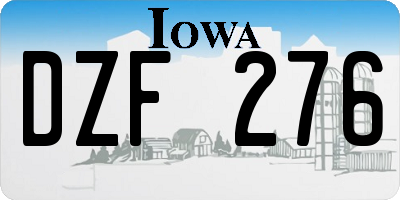 IA license plate DZF276