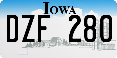 IA license plate DZF280