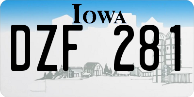 IA license plate DZF281