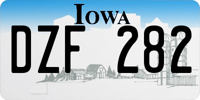 IA license plate DZF282