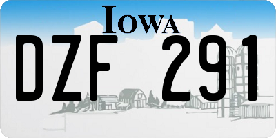 IA license plate DZF291