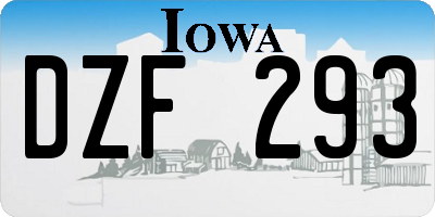 IA license plate DZF293