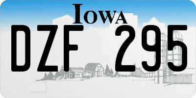 IA license plate DZF295
