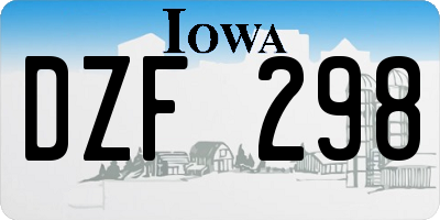 IA license plate DZF298