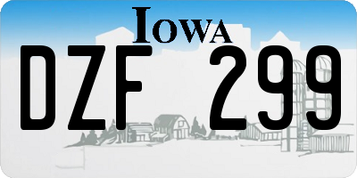 IA license plate DZF299