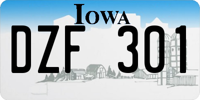 IA license plate DZF301