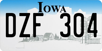 IA license plate DZF304