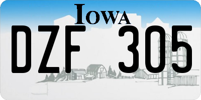 IA license plate DZF305