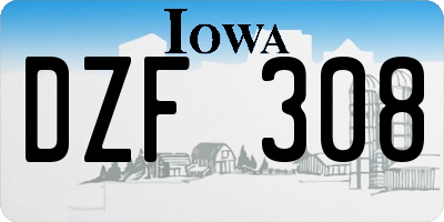 IA license plate DZF308