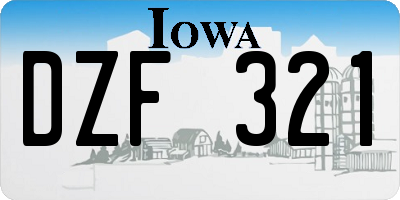 IA license plate DZF321