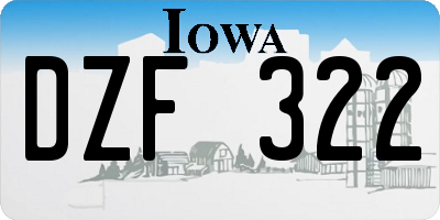 IA license plate DZF322