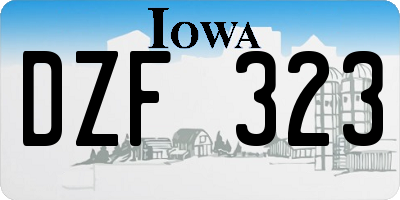 IA license plate DZF323