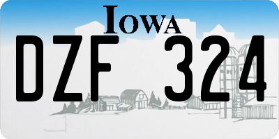 IA license plate DZF324