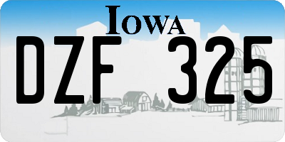 IA license plate DZF325