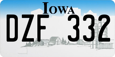 IA license plate DZF332