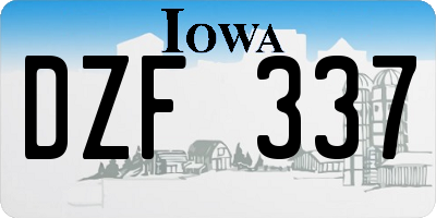 IA license plate DZF337