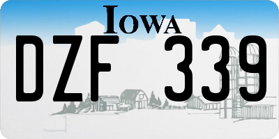 IA license plate DZF339