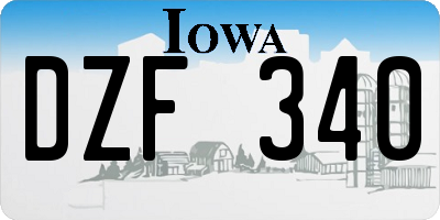 IA license plate DZF340