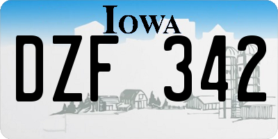 IA license plate DZF342