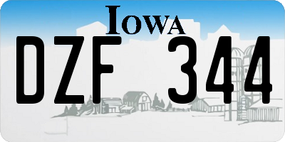 IA license plate DZF344