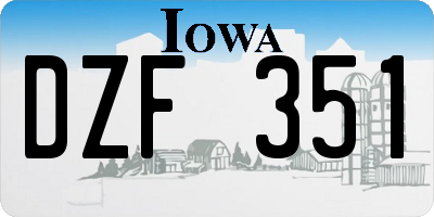IA license plate DZF351