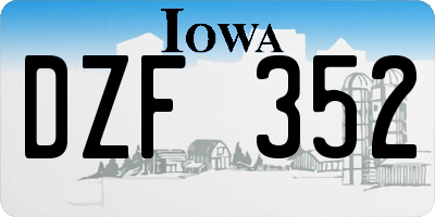 IA license plate DZF352
