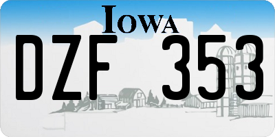 IA license plate DZF353